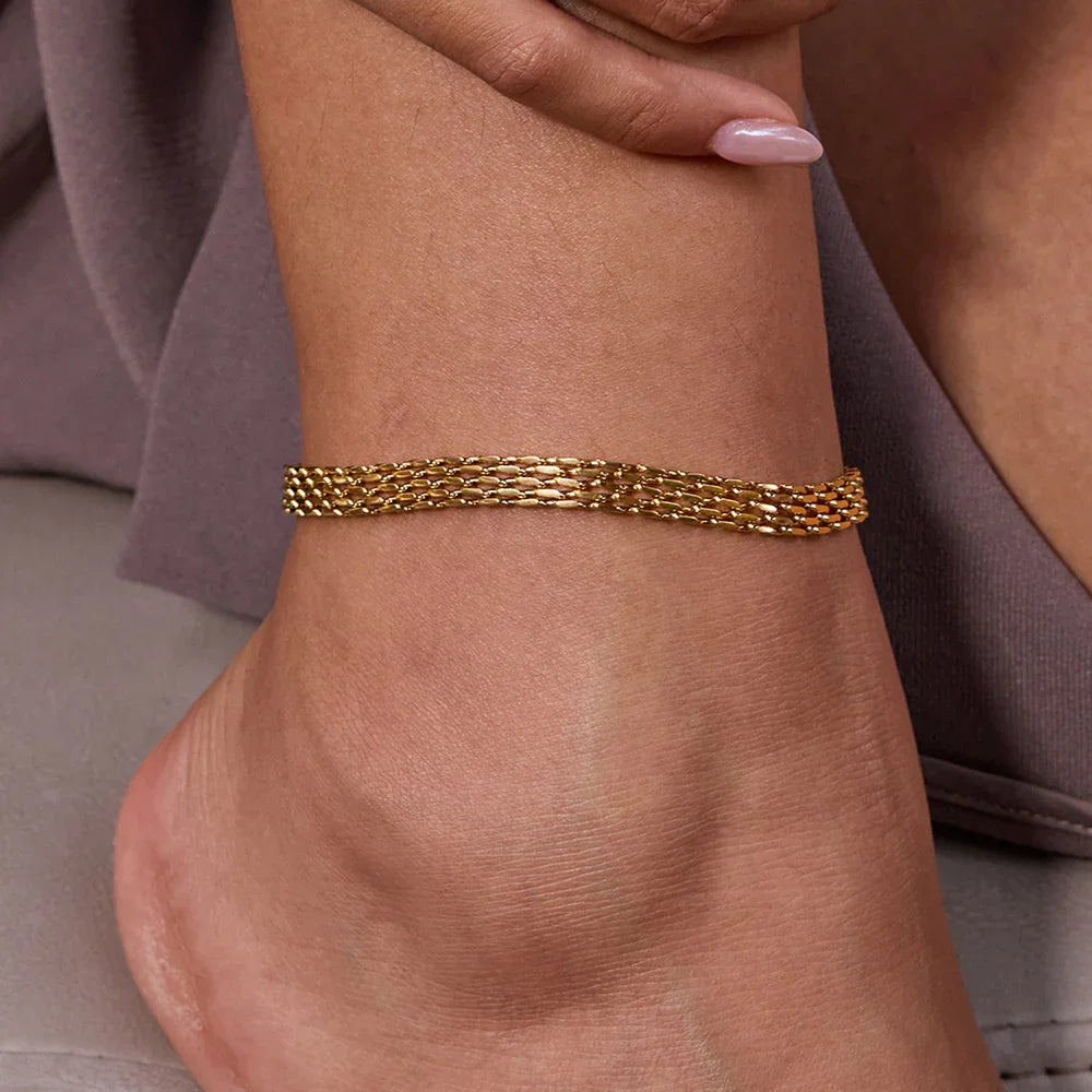 Beachlight Mesh Chain Gold Anklet
