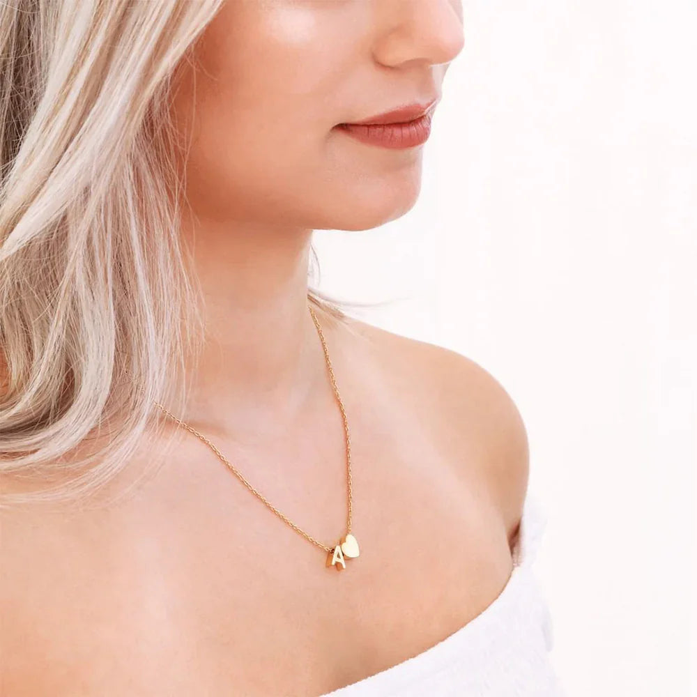 Hathor Initial Letter Gold Necklace
