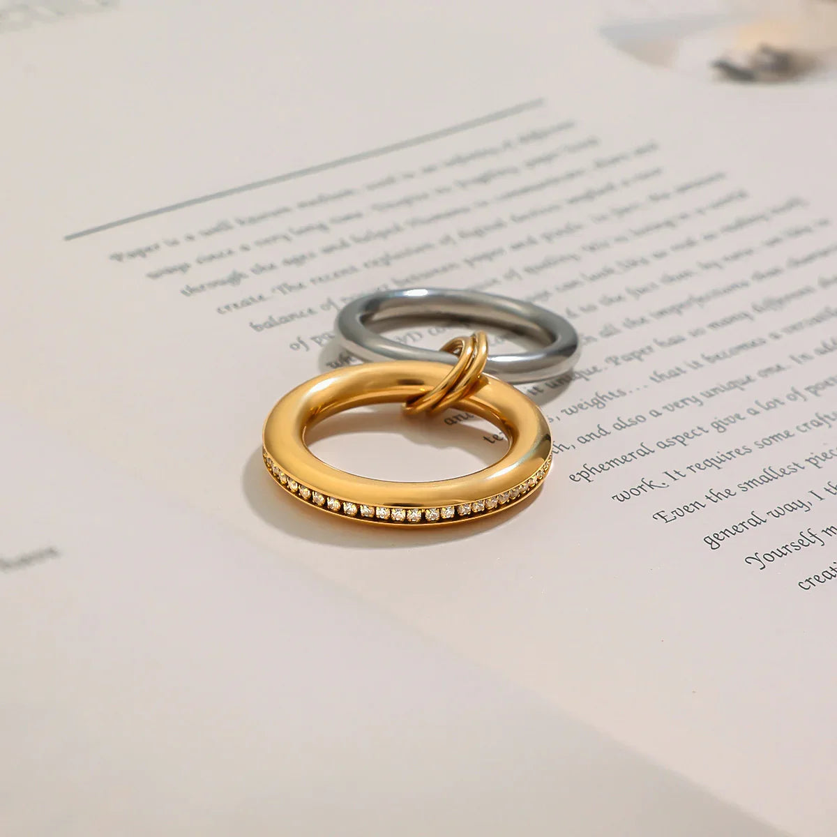 Cardiff Two Tone Ring Stack