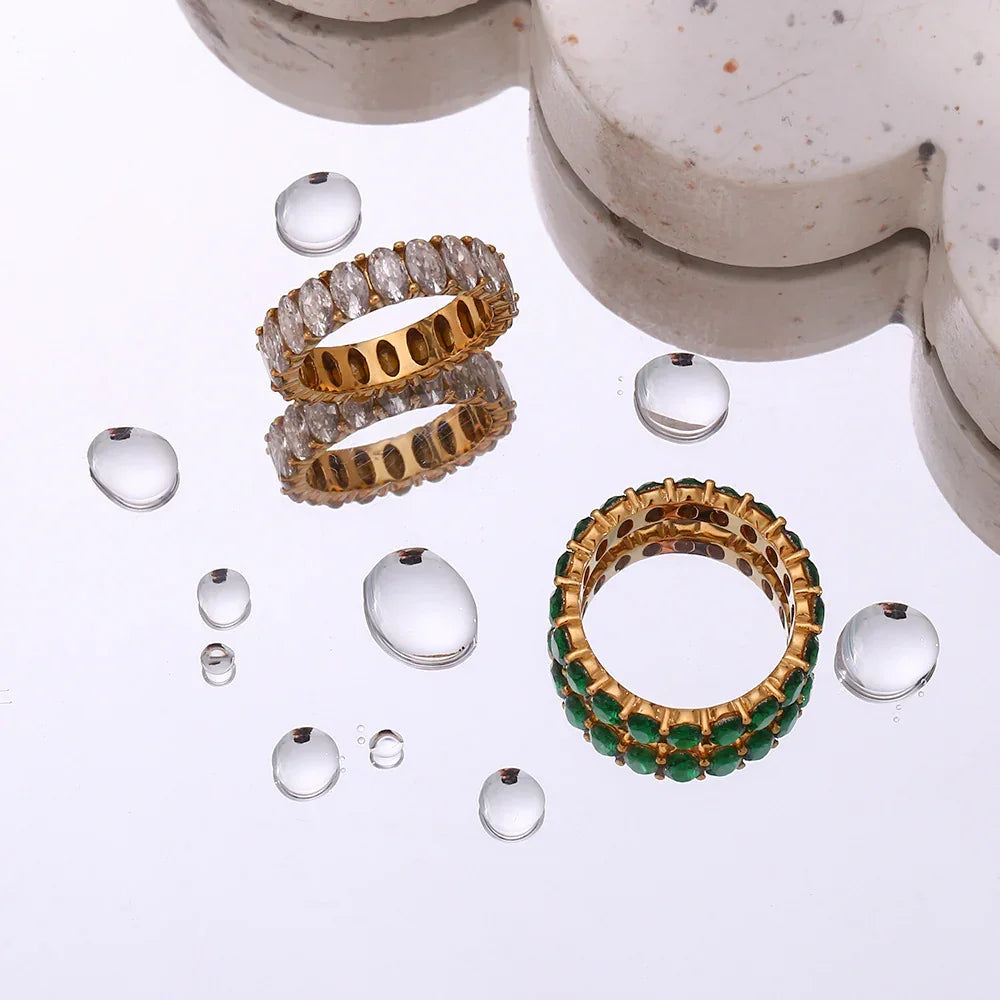 Amsterdam Diamond Simulant Gold Ring