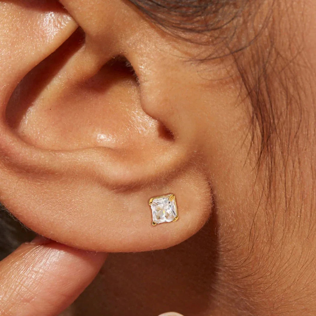 Eternal Solitaire Gold Earrings