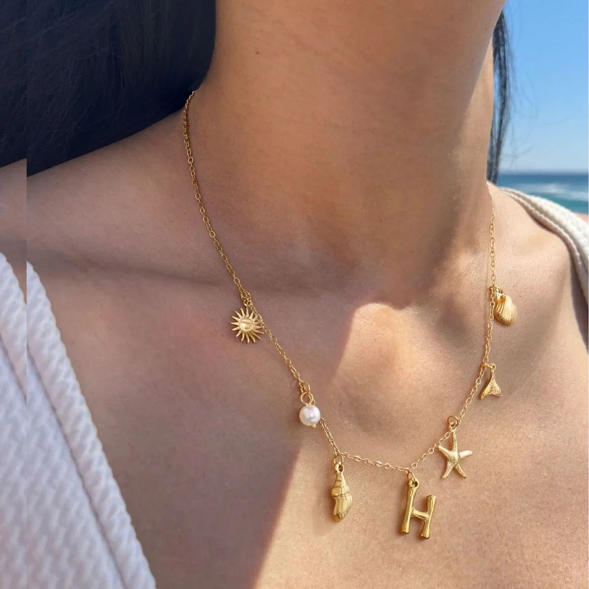 Nut Ocean Initial Necklace