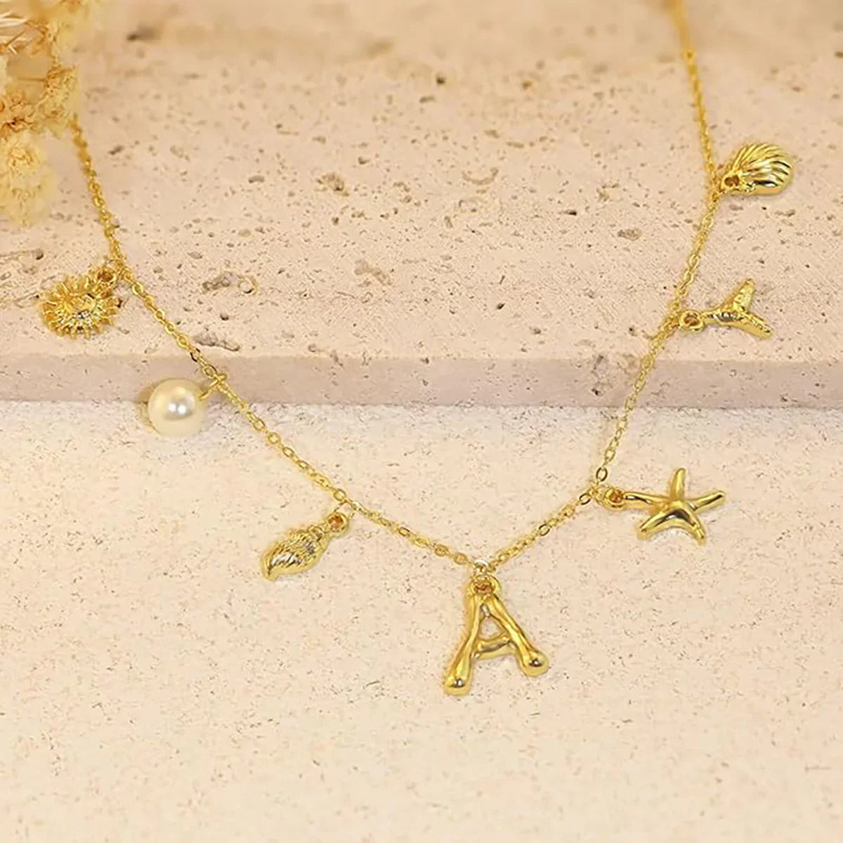 Nut Ocean Initial Necklace