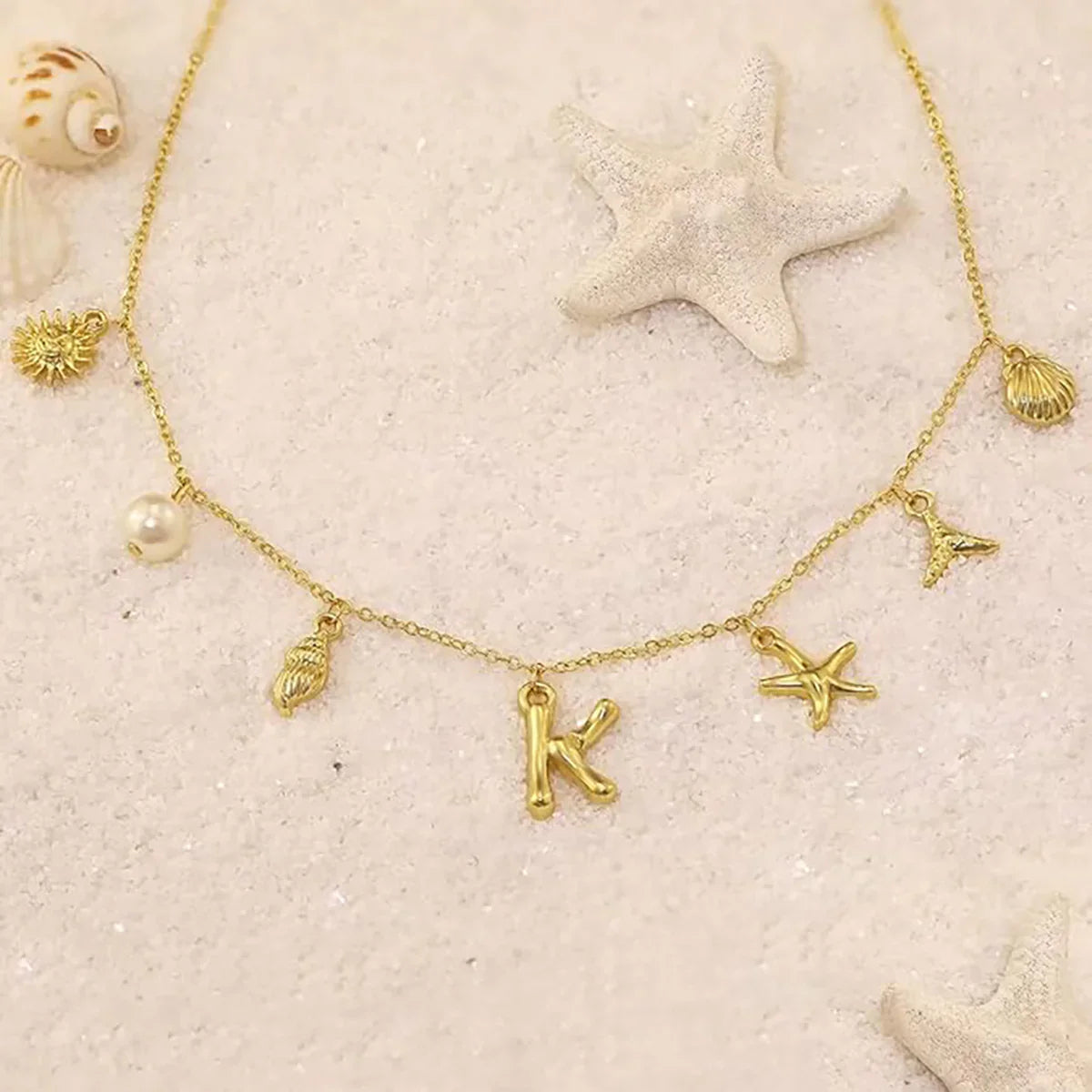 Nut Ocean Initial Necklace