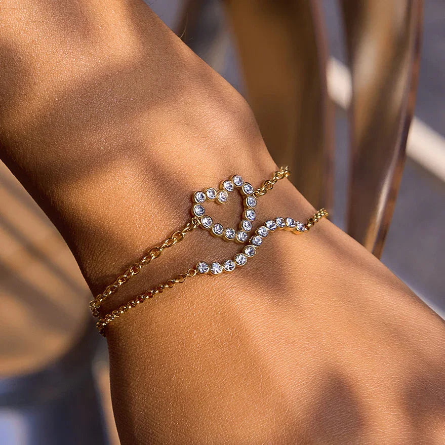 Emma Diamond Heart Gold Bracelet
