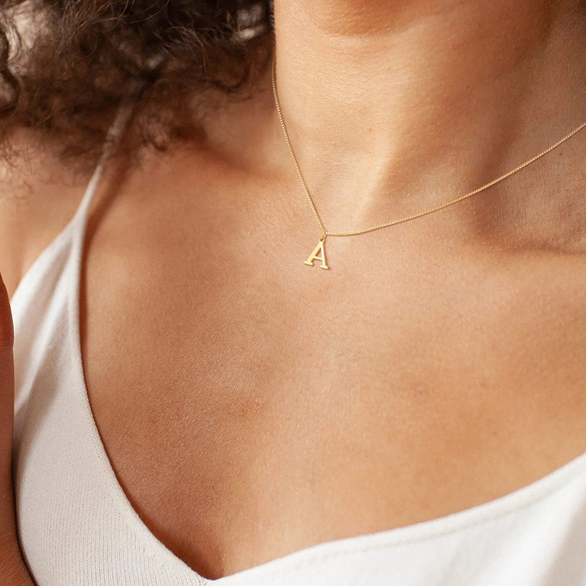 Ix Chel Letter Initial Gold Necklace