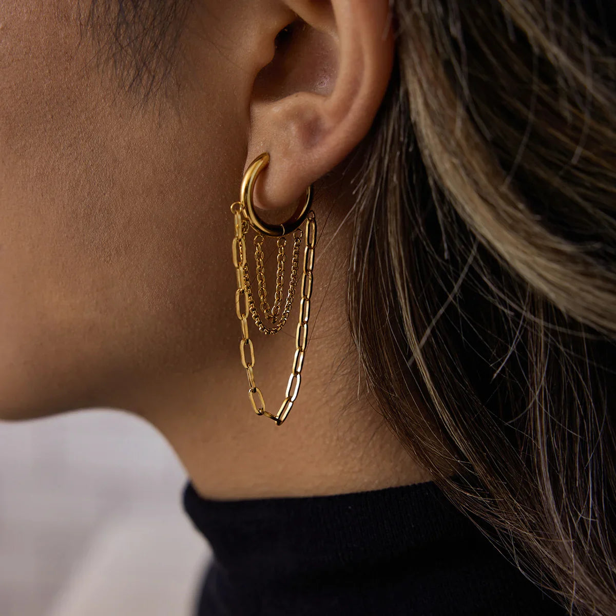 Tranquility Link Chain Hoops