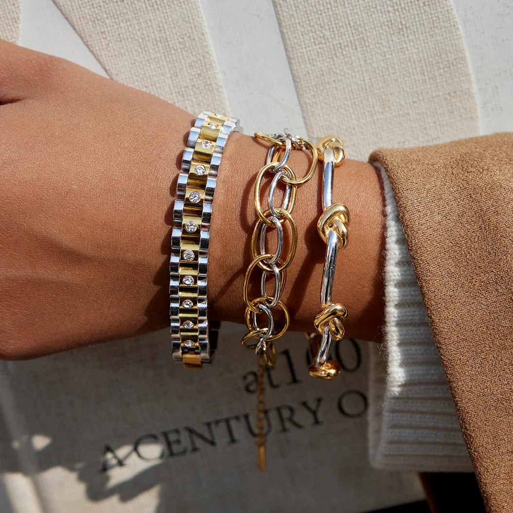 Gia Two Tone Multi Link Bracelet