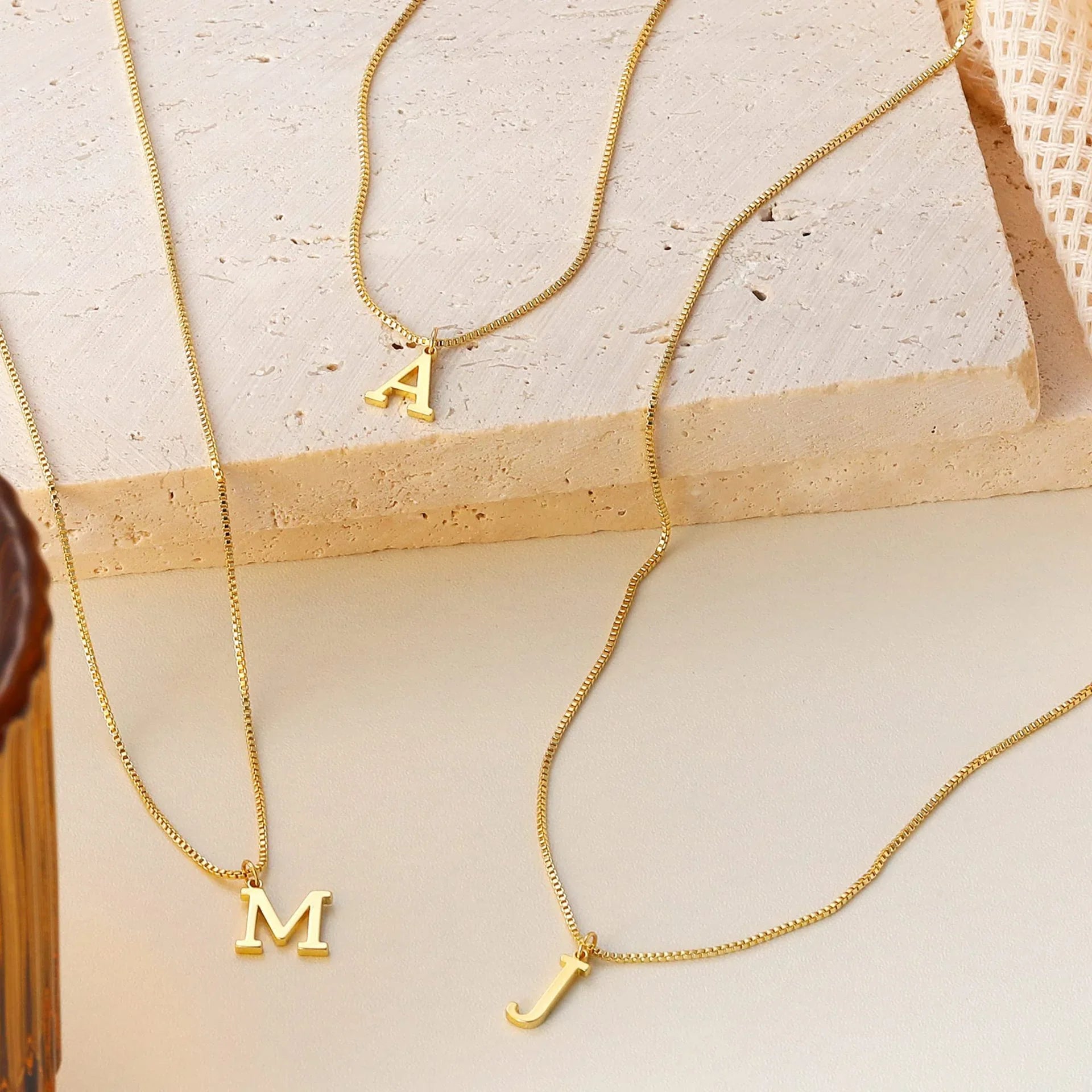 Ix Chel Letter Initial Gold Necklace