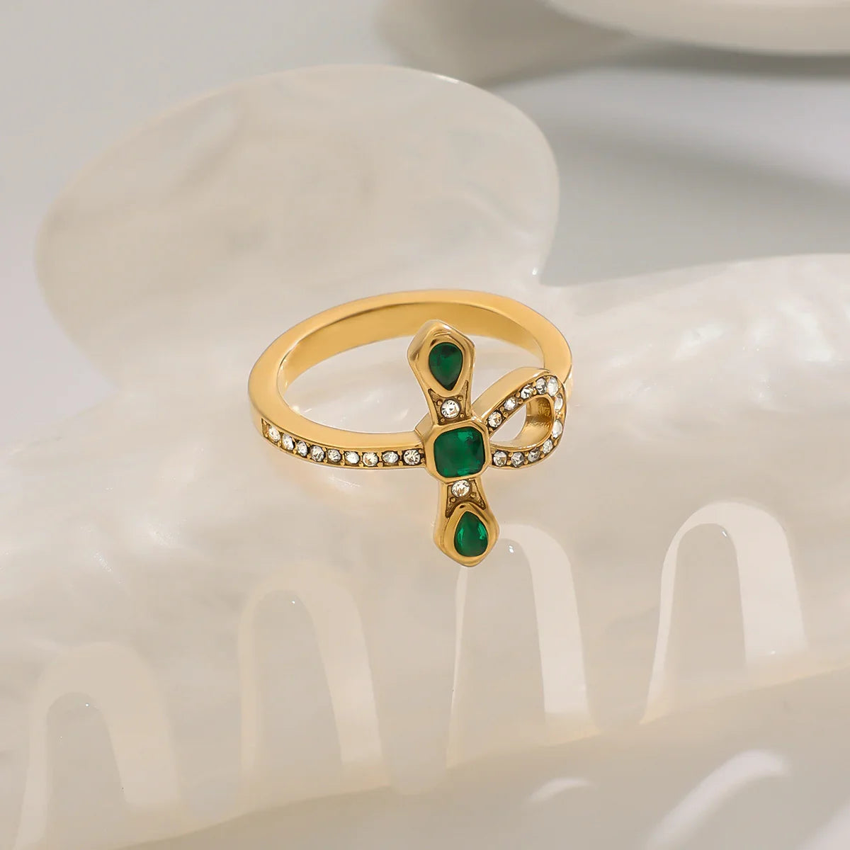 Athens Diamond Knot Gold Ring