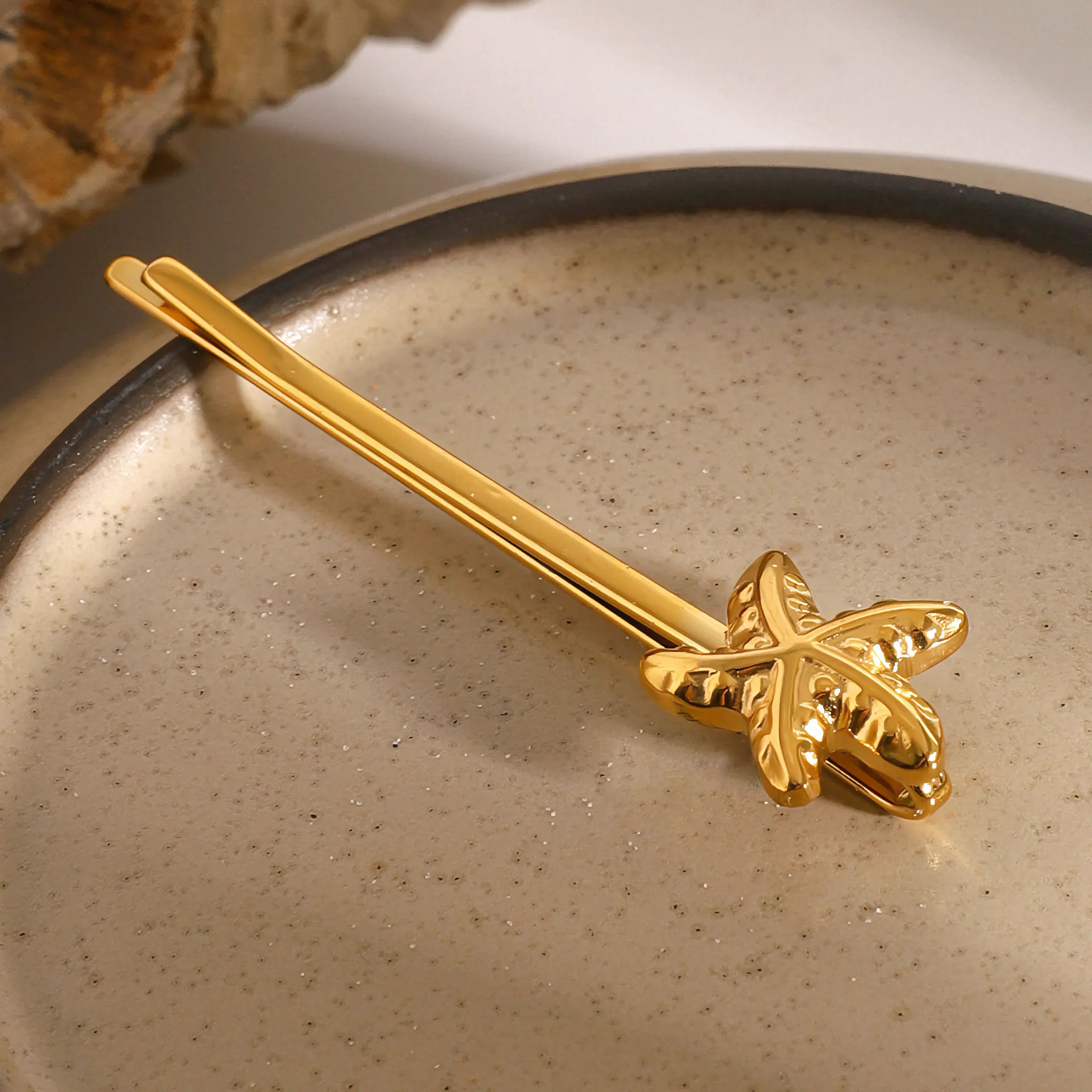 Sunflower Starfish Gold French Pin