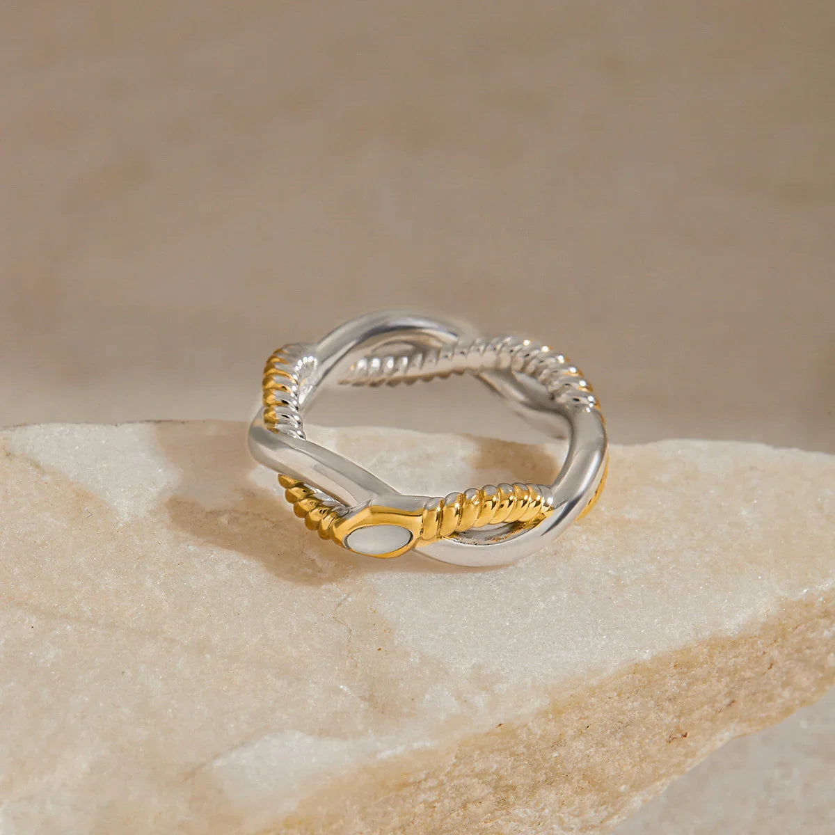 Sofia Two-Tone Twist Ring