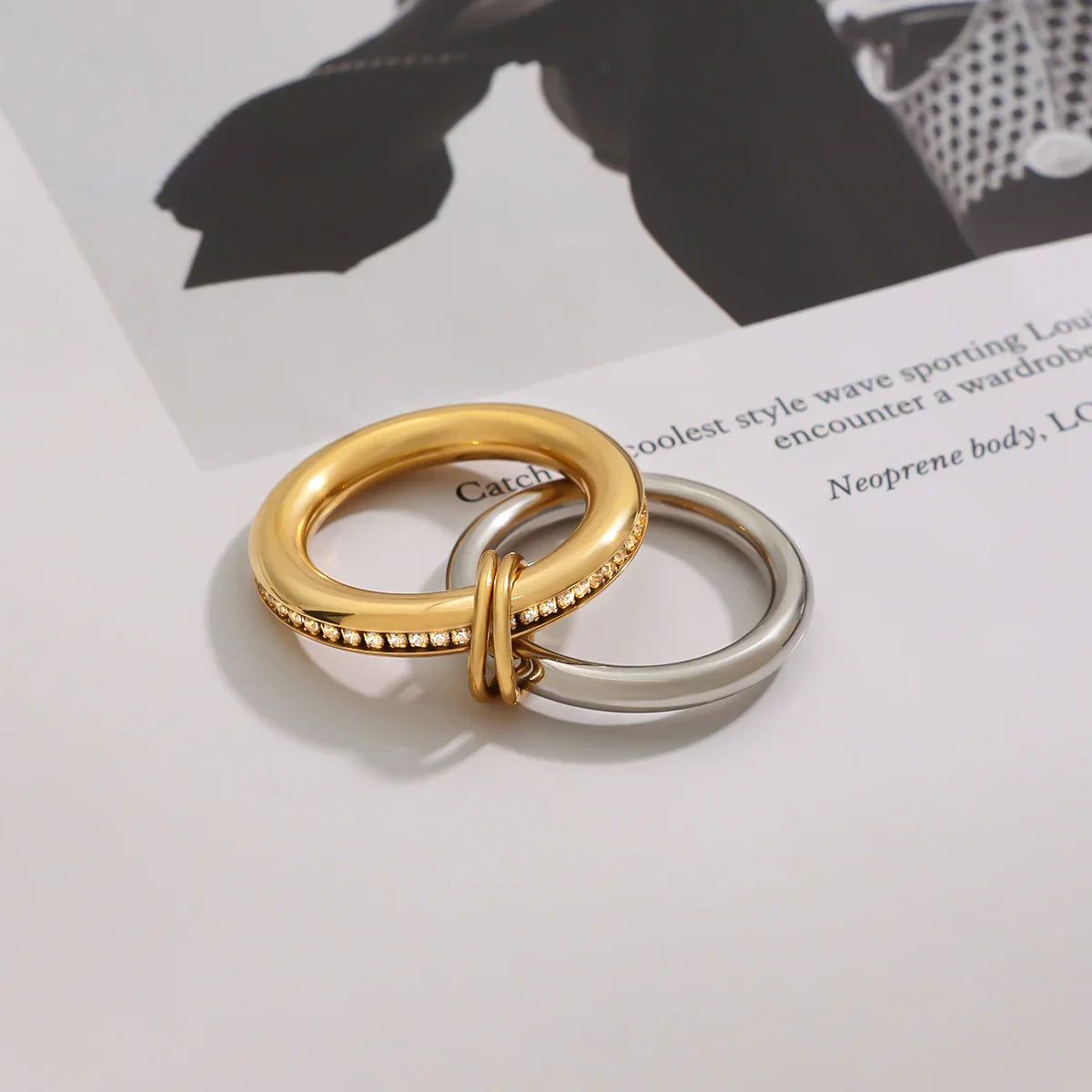 Cardiff Two Tone Ring Stack