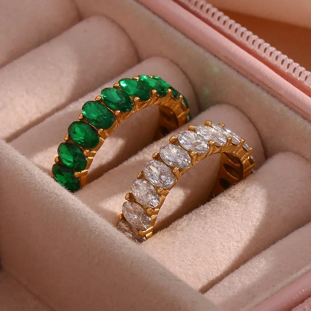 Amsterdam Diamond Simulant Gold Ring