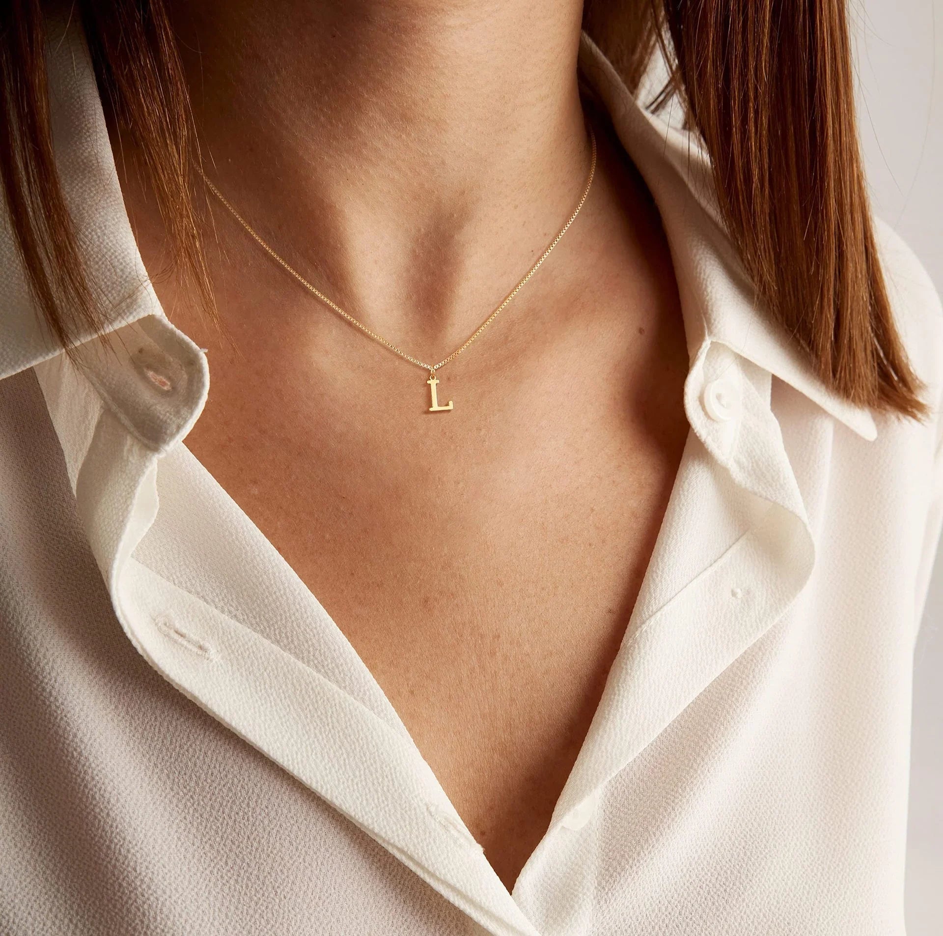 Ix Chel Letter Initial Gold Necklace