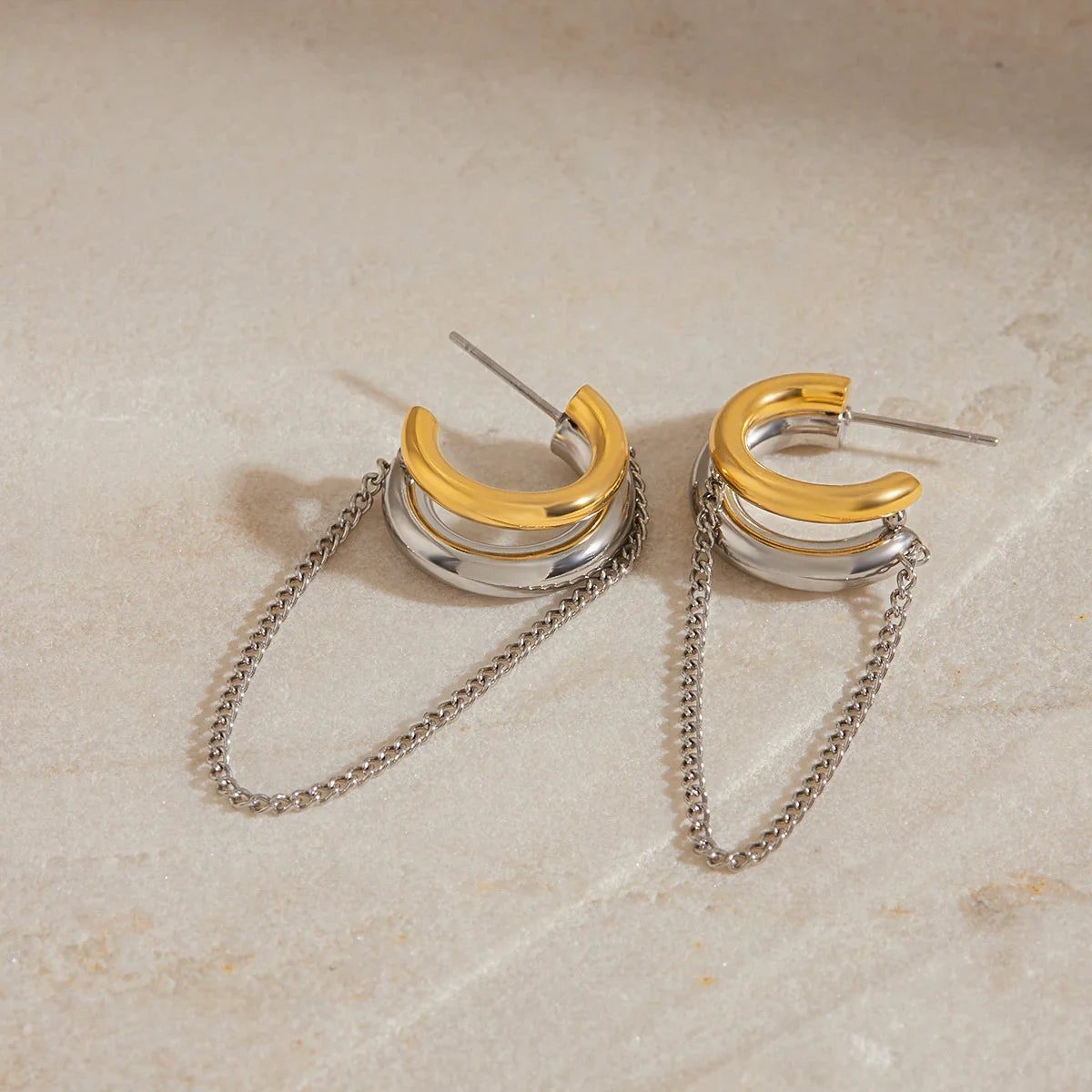 Softness Link Chain Hoops
