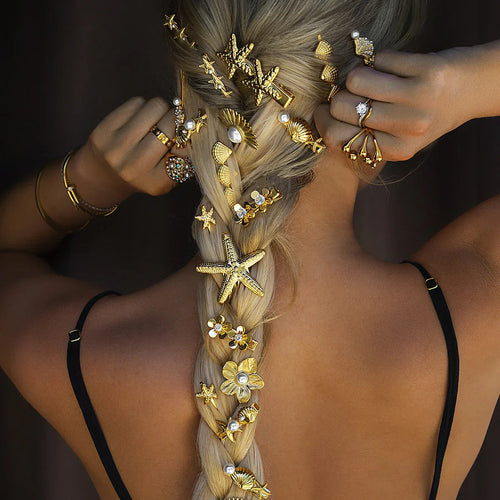 Camellia Gold Hair Clip