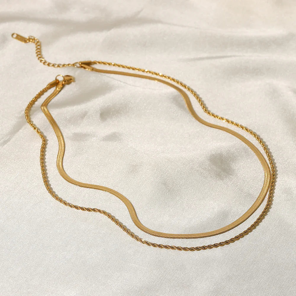 Anuket Layered Gold Chain Necklace