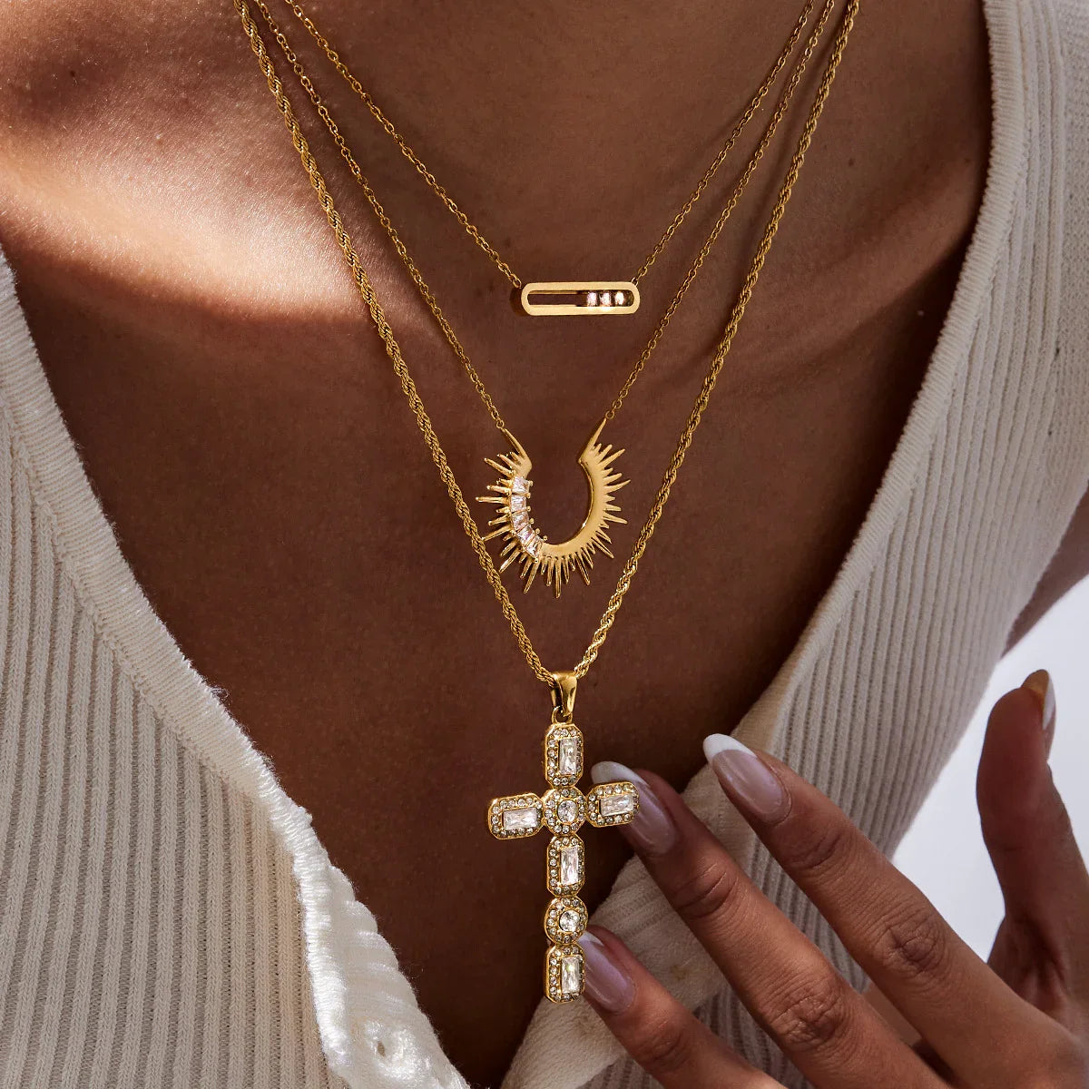 Nammu Diamond Cross Necklace