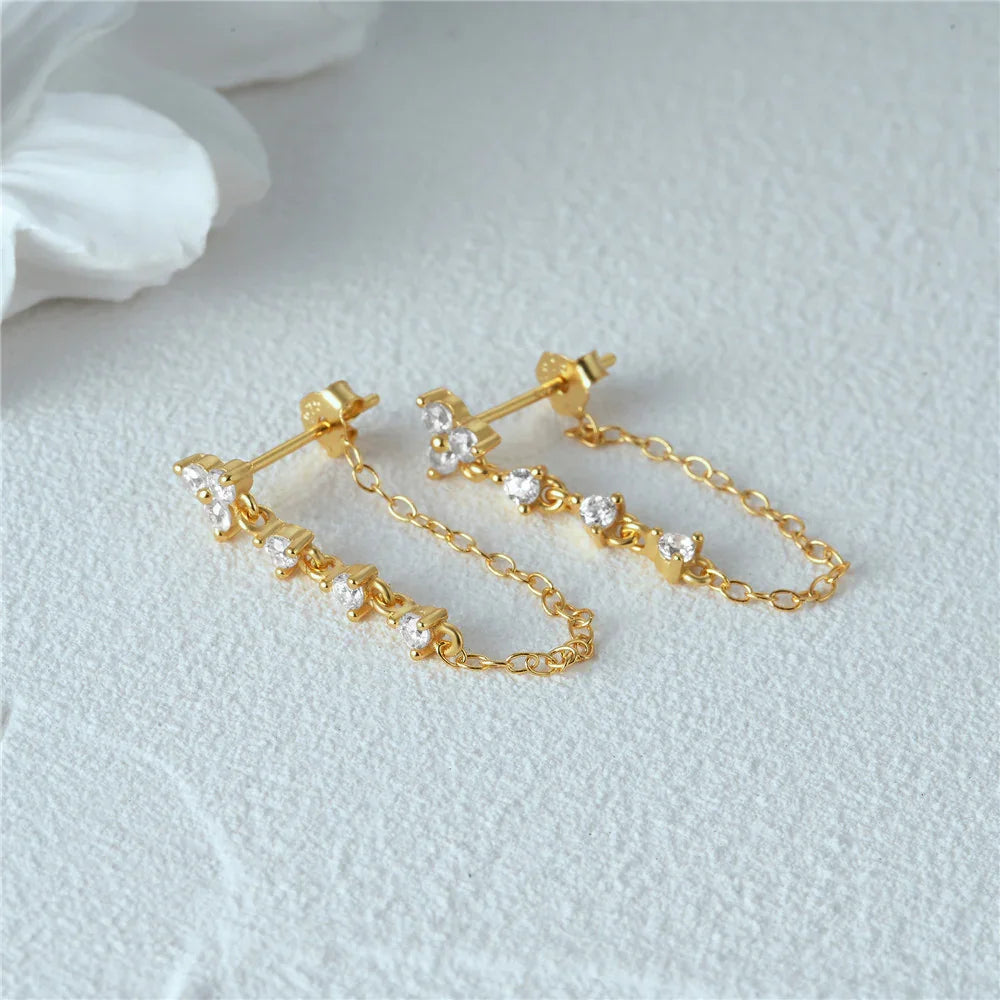 Aura Diamond Chain Stud