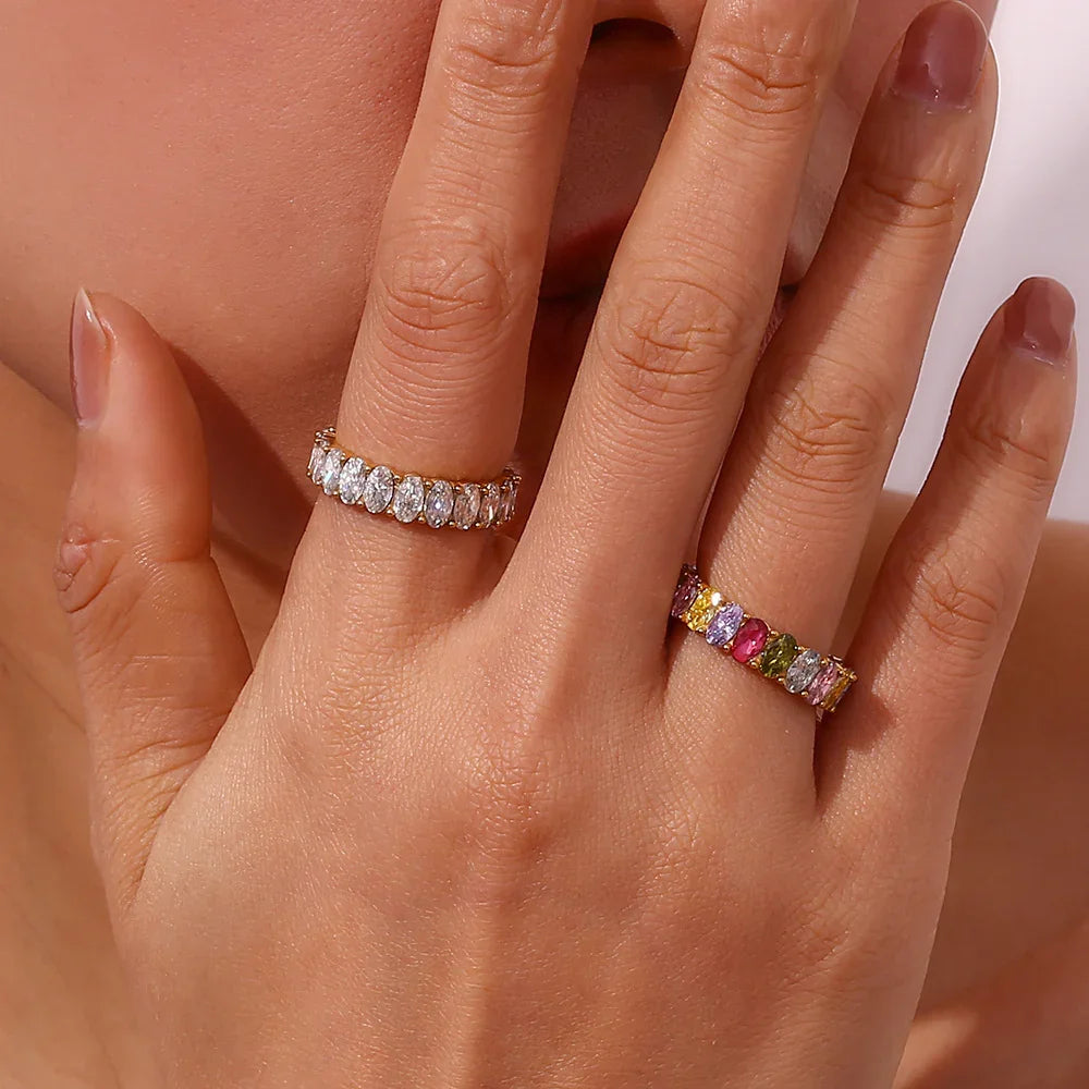 Amsterdam Diamond Simulant Gold Ring