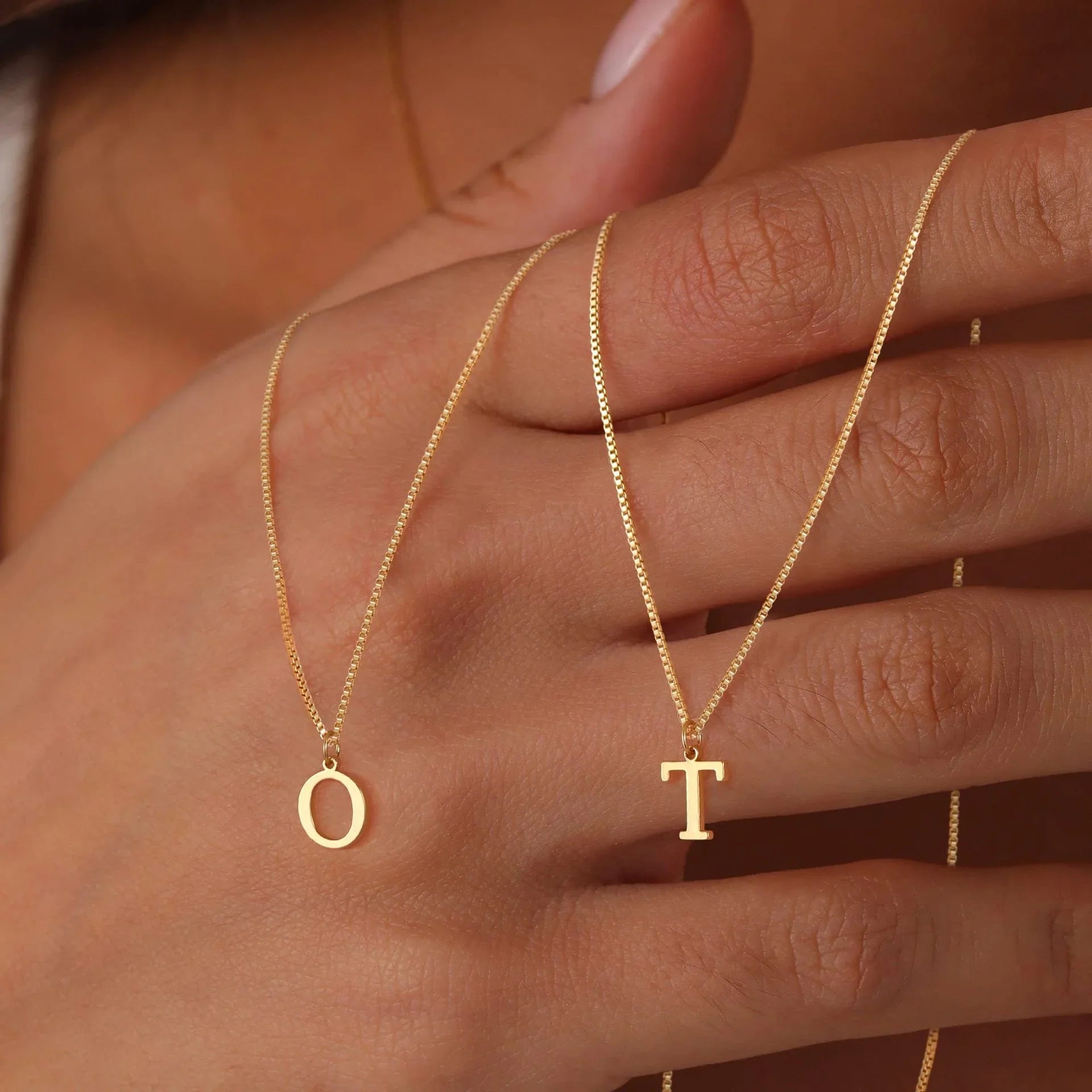 Ix Chel Letter Initial Gold Necklace