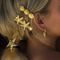 Peony Starfish Gold Hair Clip