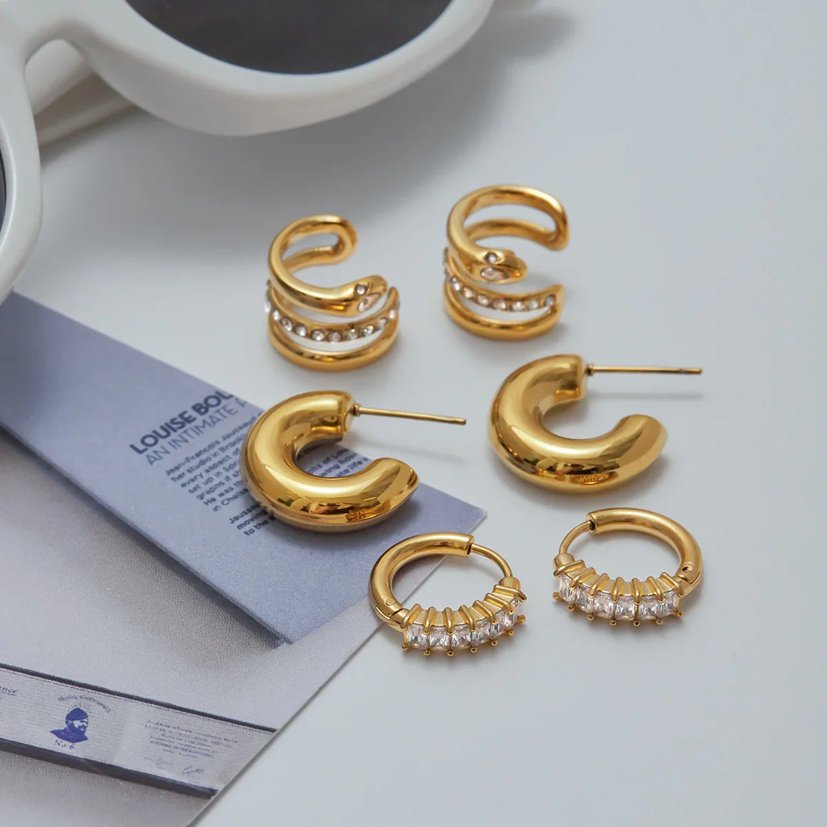 Longing Staple Gold Earrings Bundle