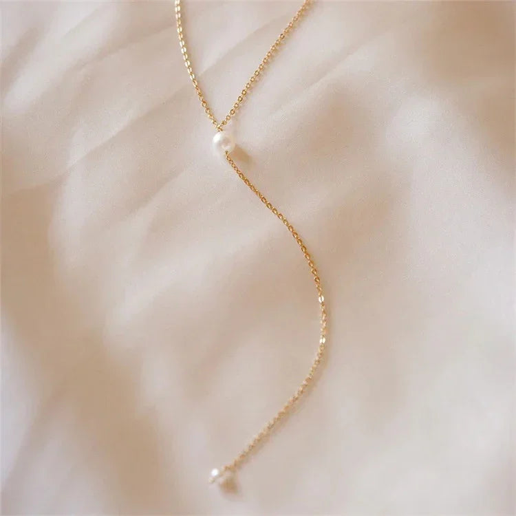 Aine Pearl Tassel Necklace