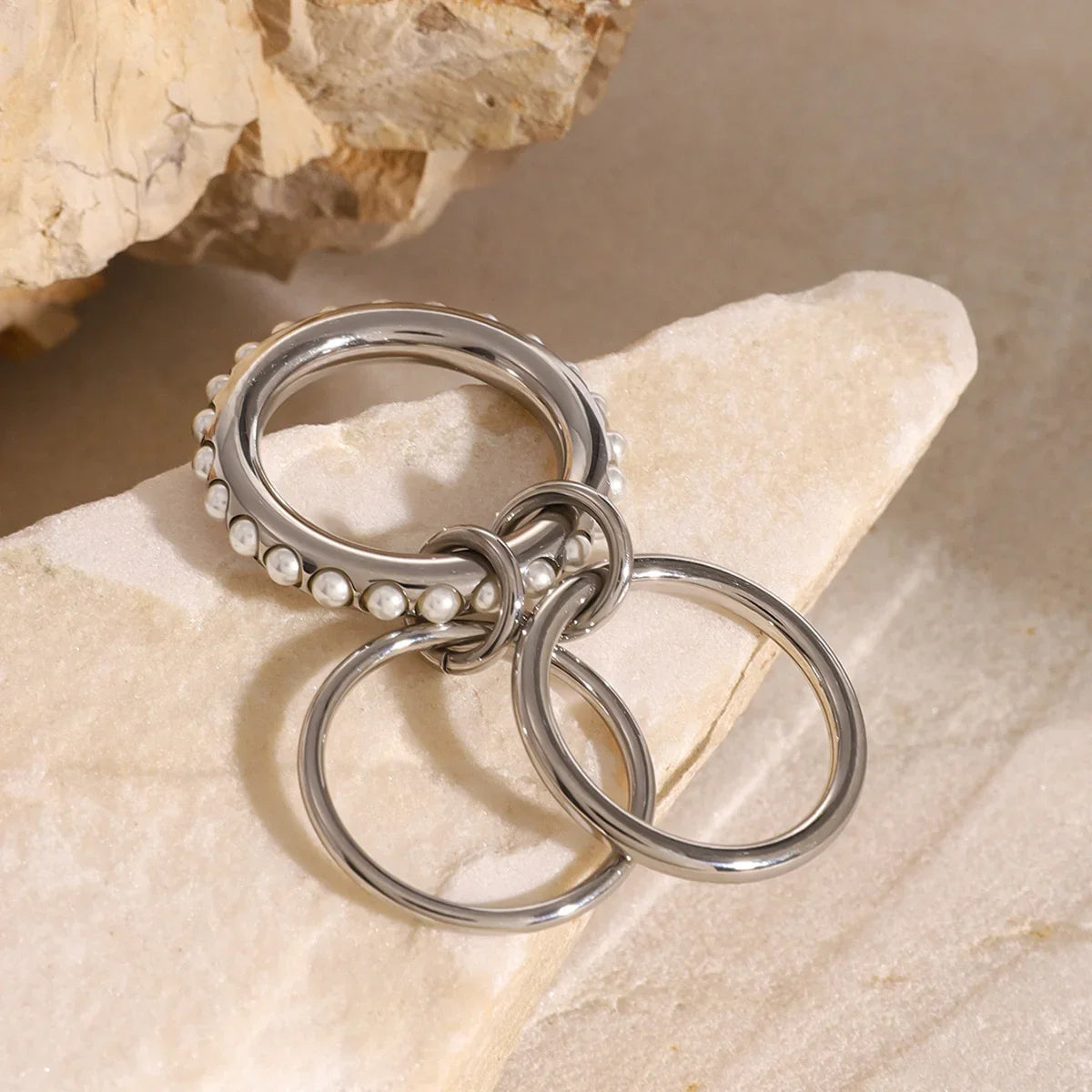 Toronto Stacked Freshwater Pearl Ring