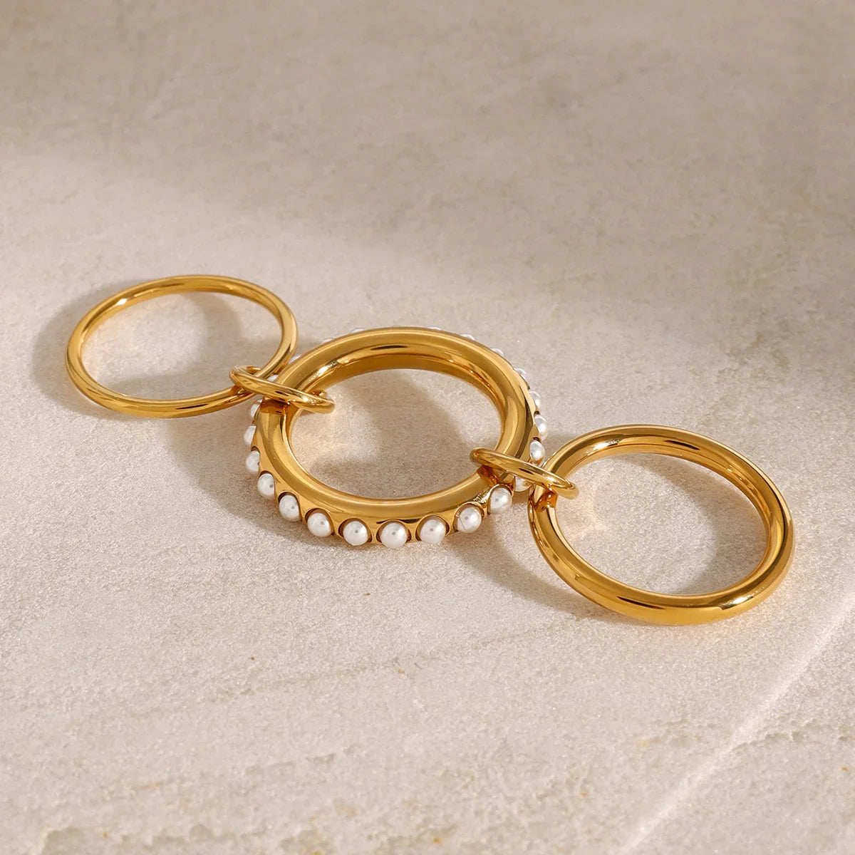 Toronto Stacked Freshwater Pearl Ring