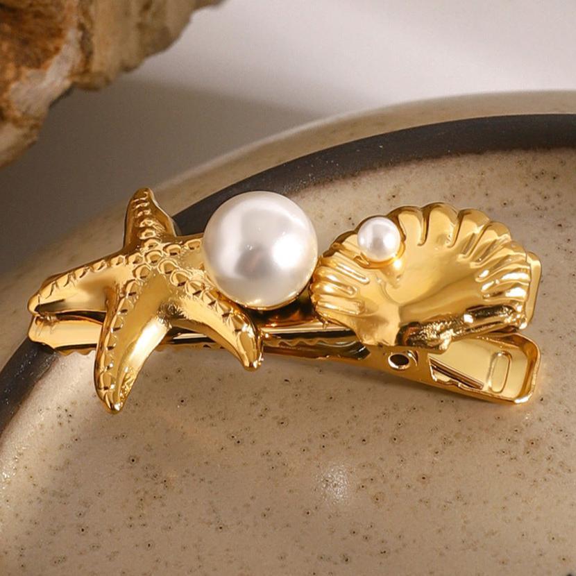 Camellia Gold Hair Clip
