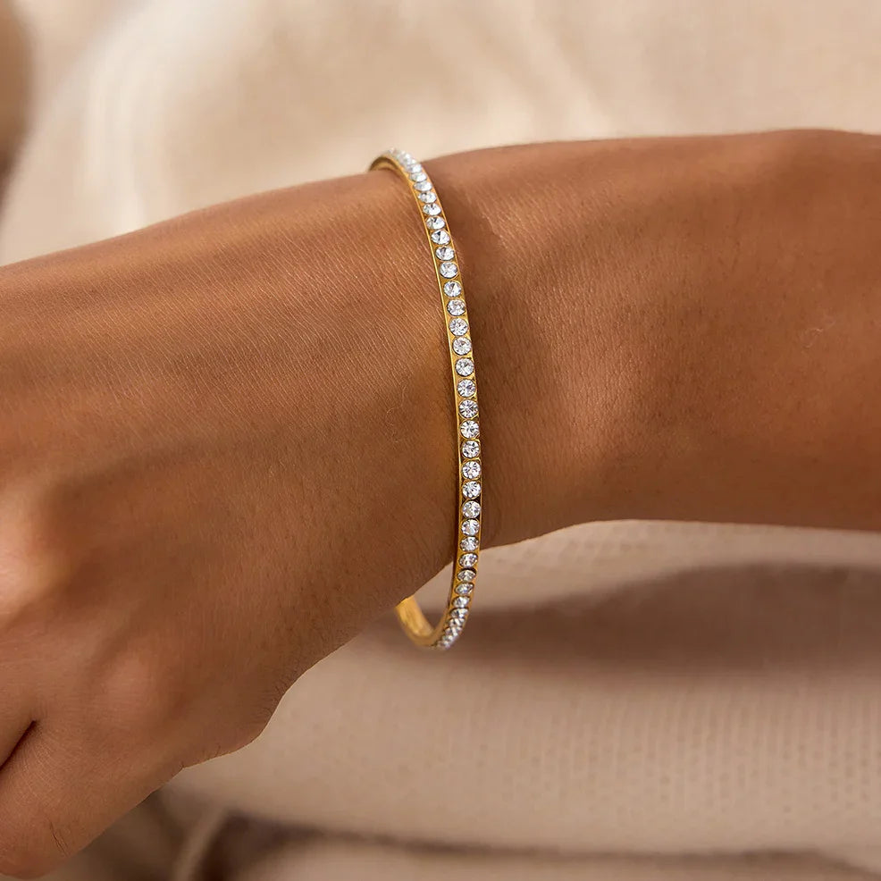 Zoey Diamond Gold Bangle