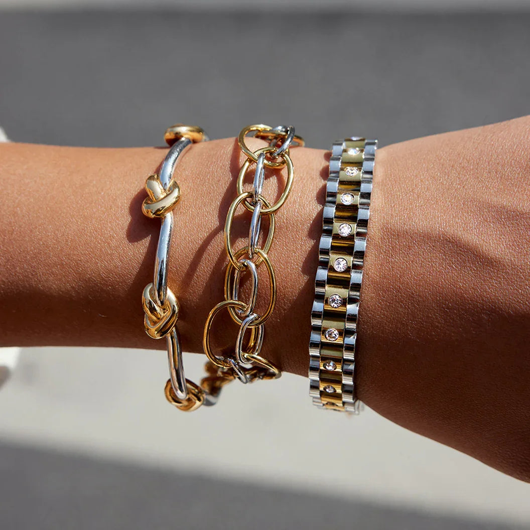Gia Two Tone Multi Link Bracelet