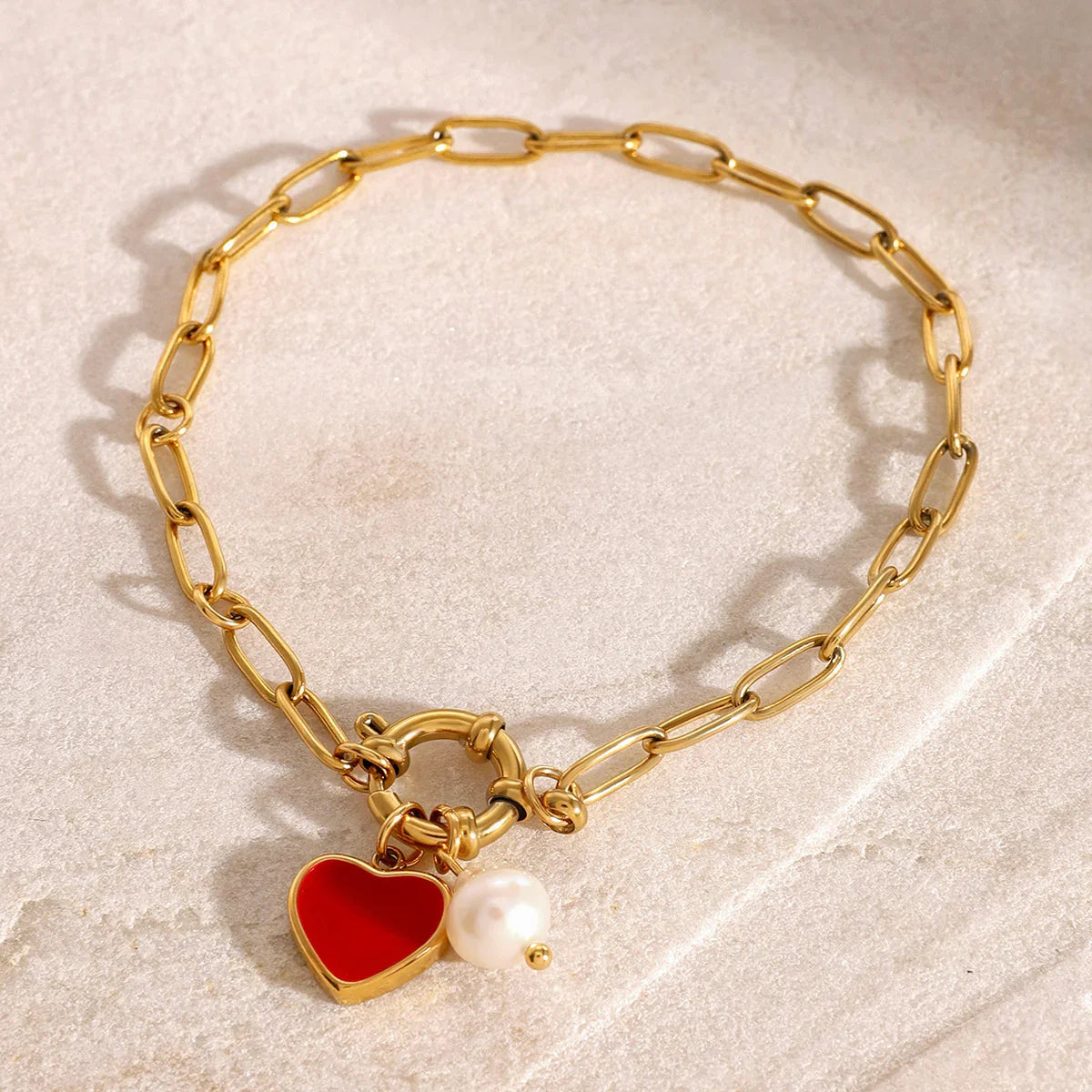 Maya Heart Pearl Bracelet