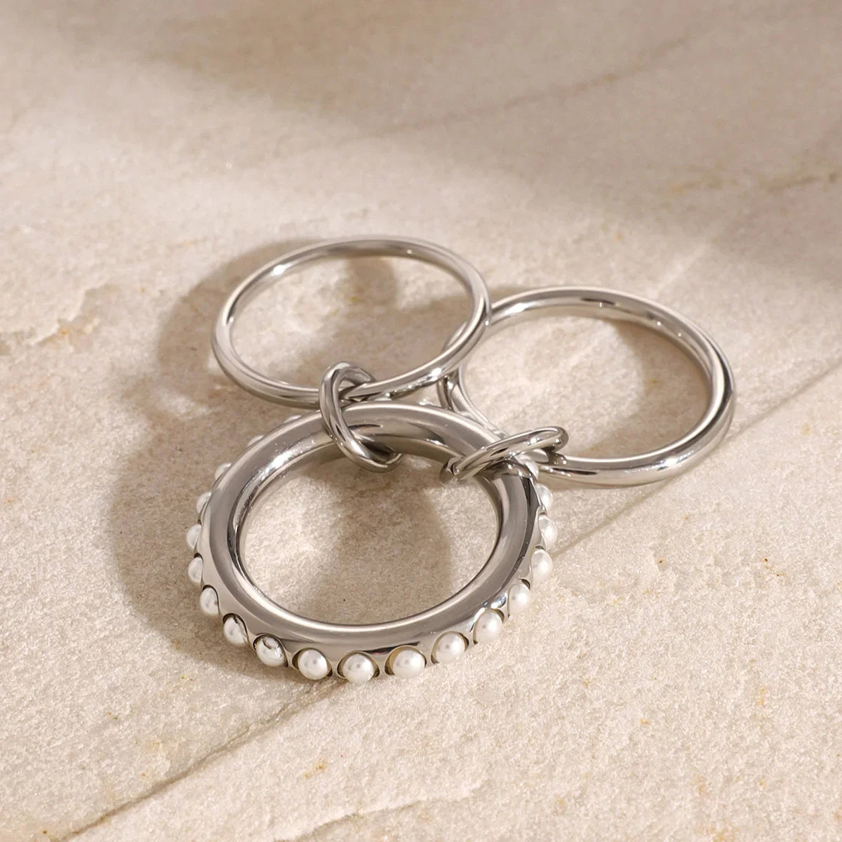 Toronto Stacked Freshwater Pearl Ring