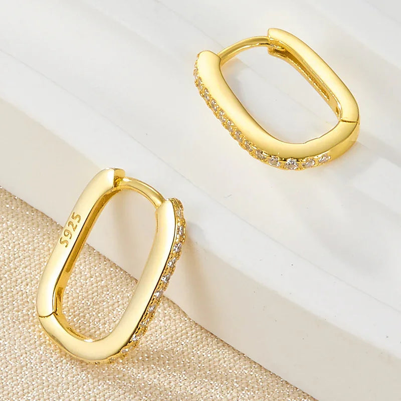 Courage Oval Hoop Earrings