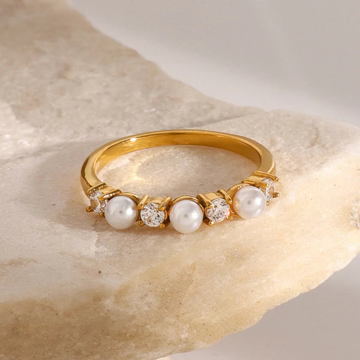 Oslo Diamond Pearl Ring