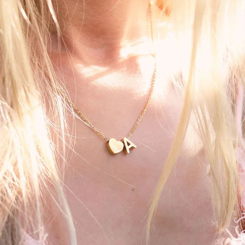 Hathor Initial Letter Gold Necklace