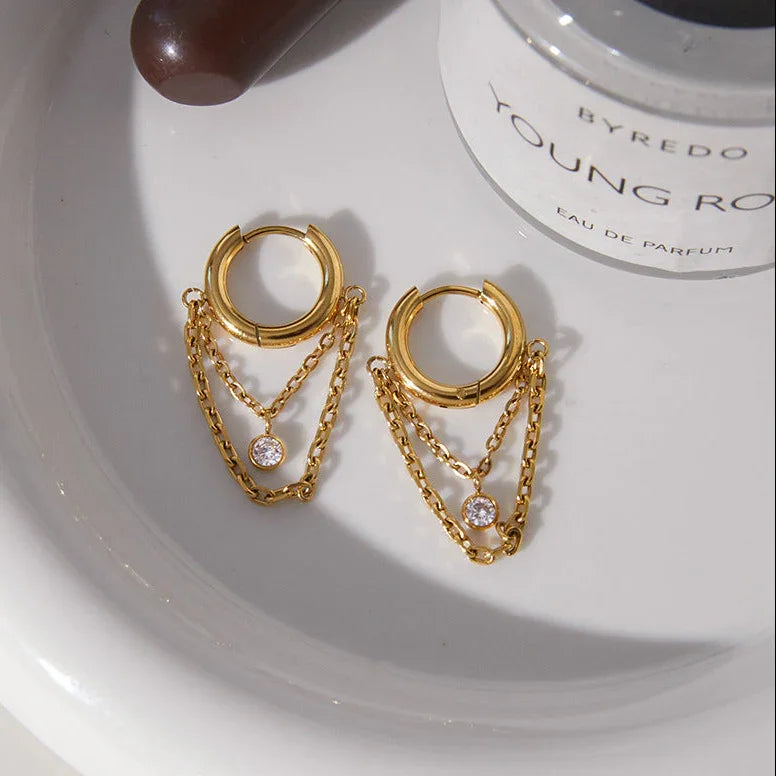 Muse Diamond Drop Hoops