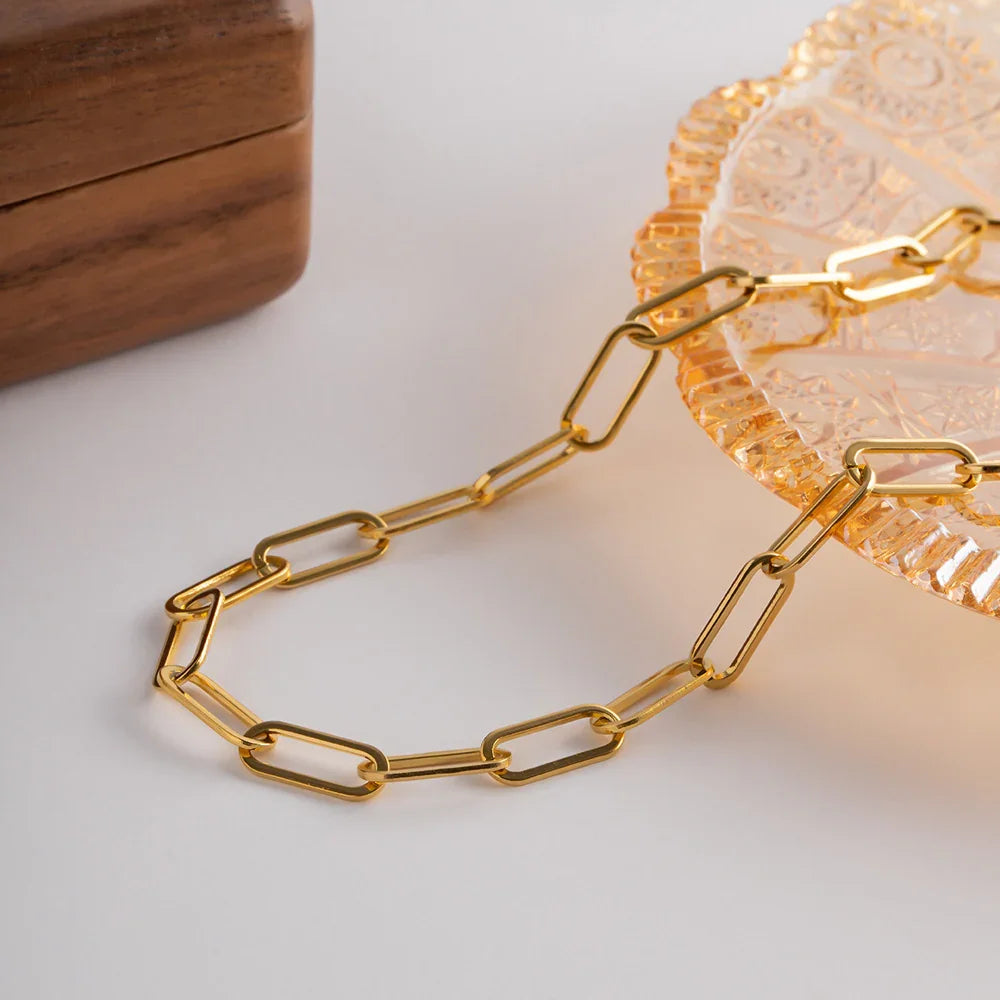 Pele Gold Paperclip Chain Necklace