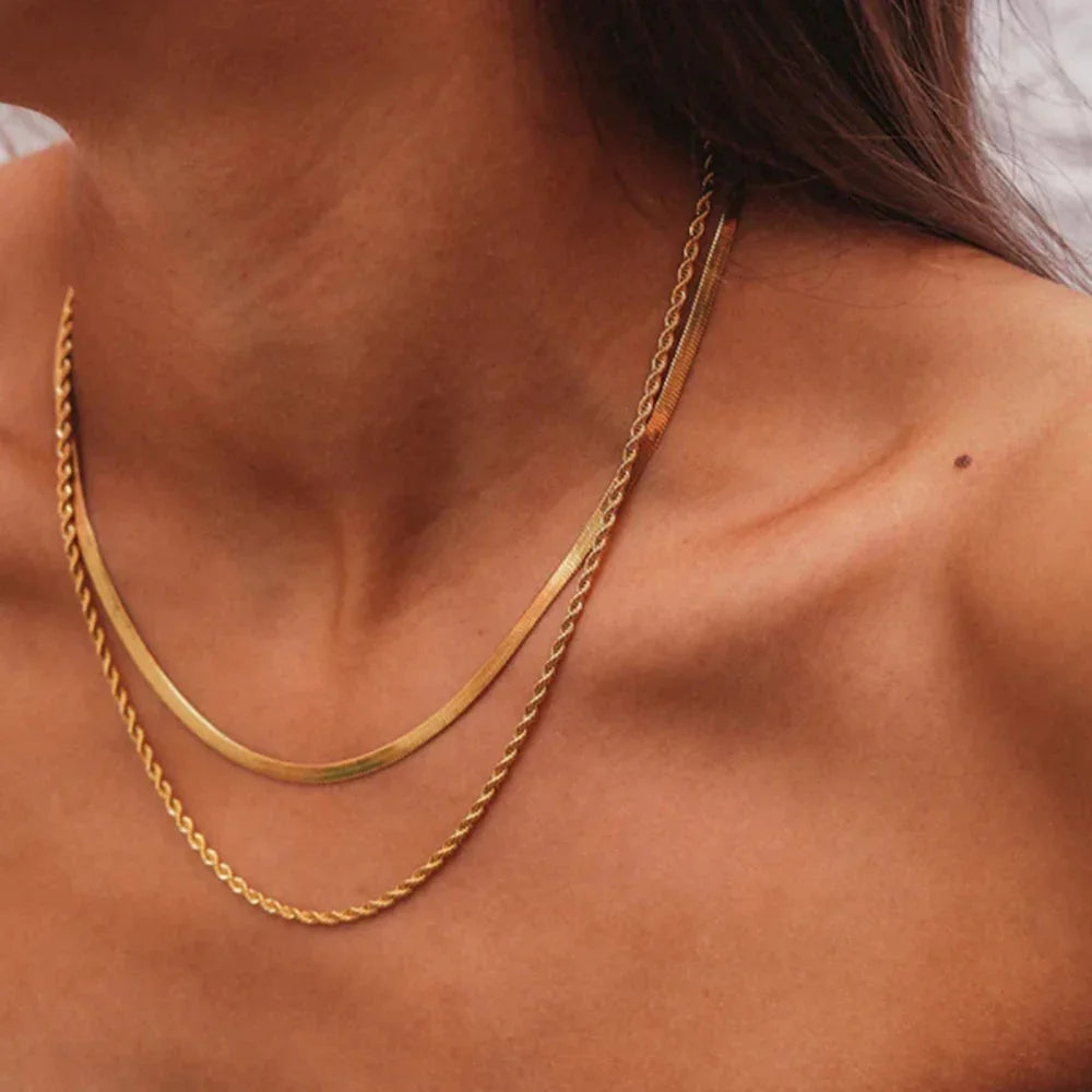 Anuket Layered Gold Chain Necklace