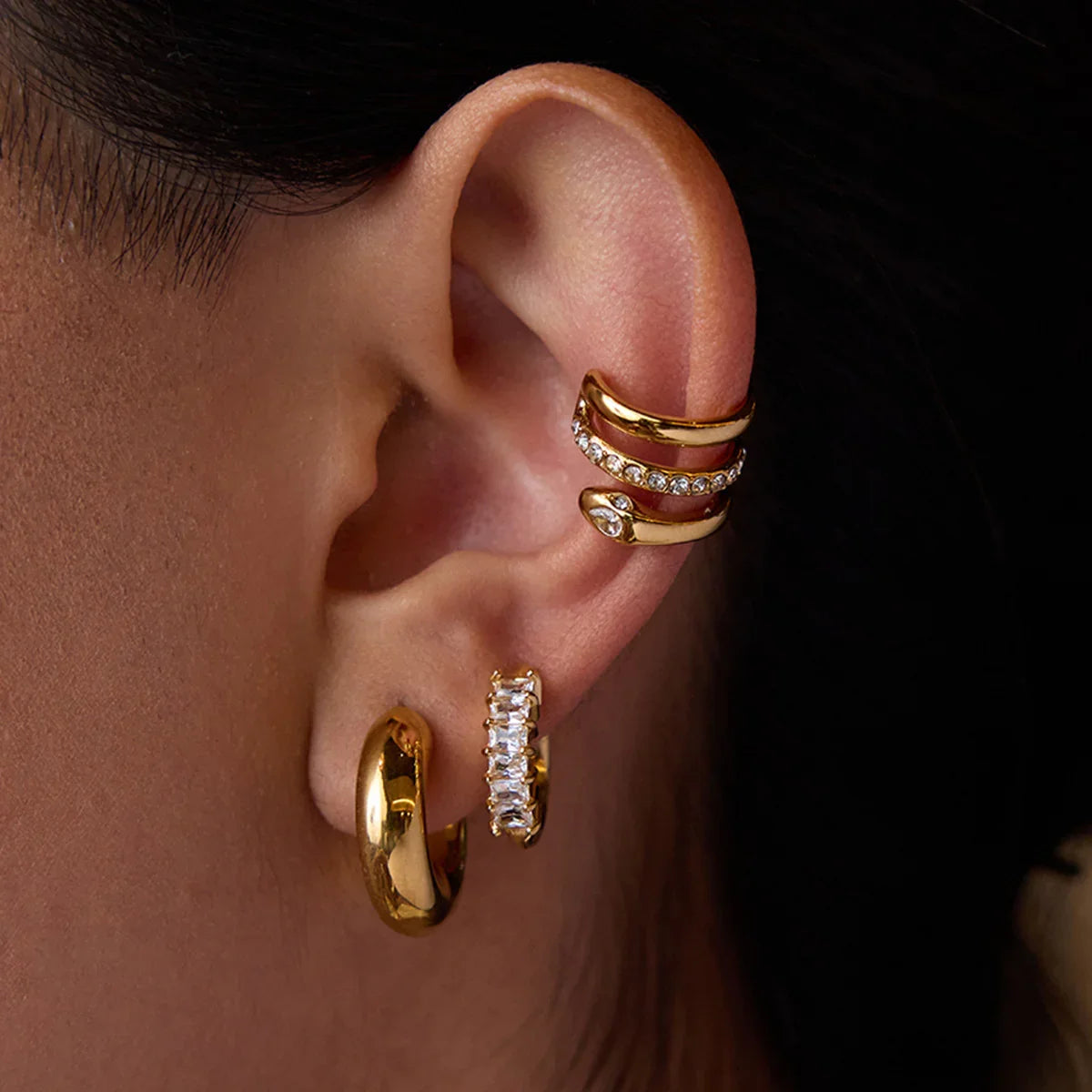 Longing Staple Gold Earrings Bundle