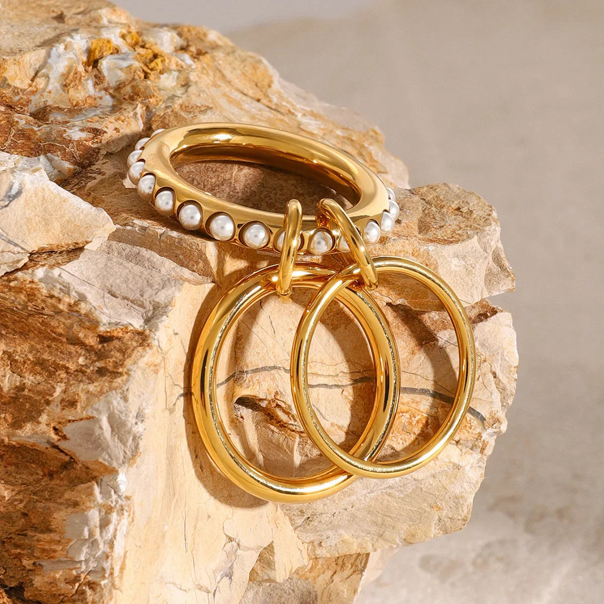 Toronto Stacked Freshwater Pearl Ring