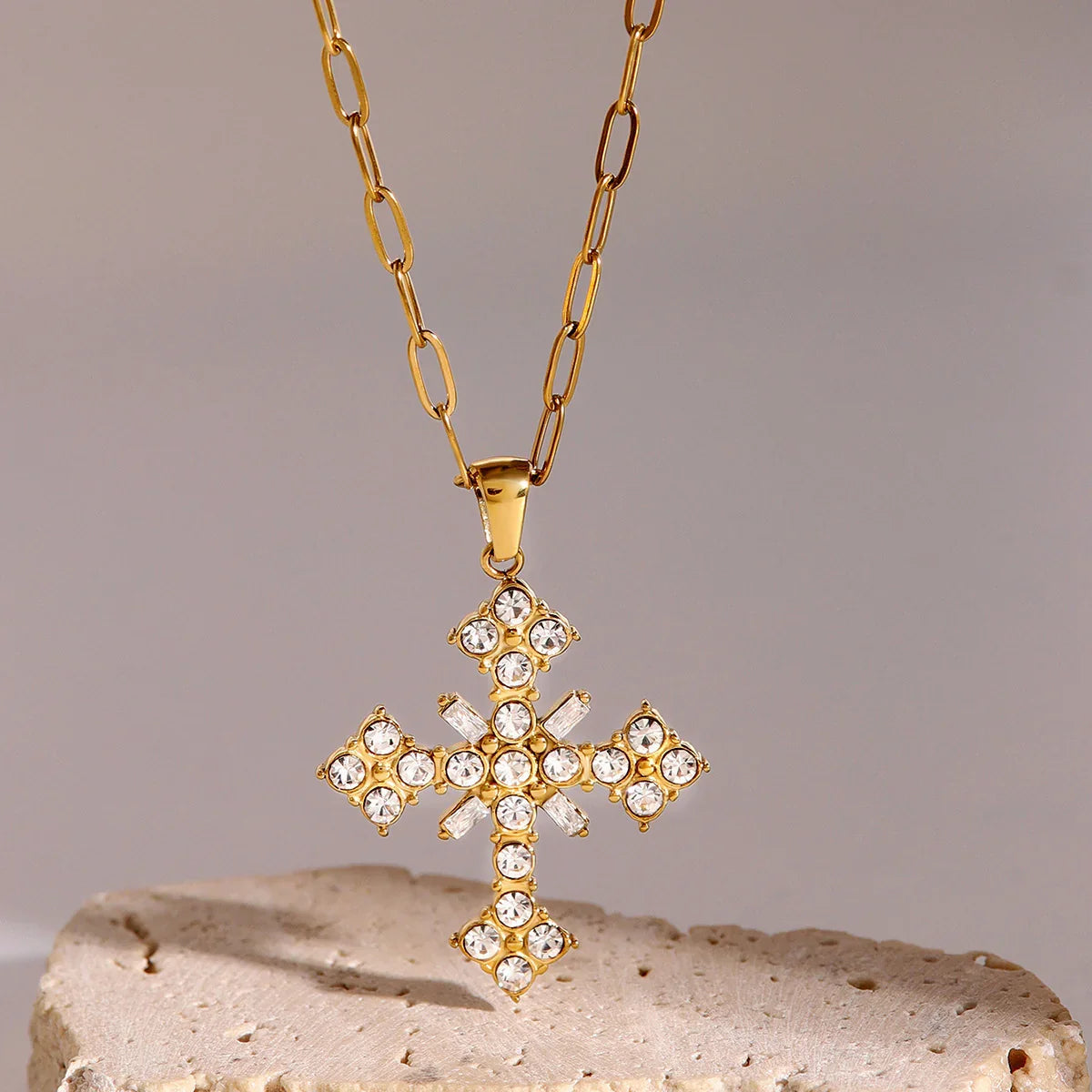 Venus Crystal Cross Necklace