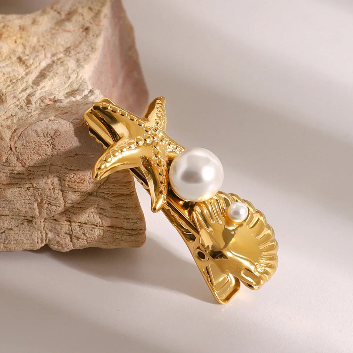 Camellia Gold Hair Clip