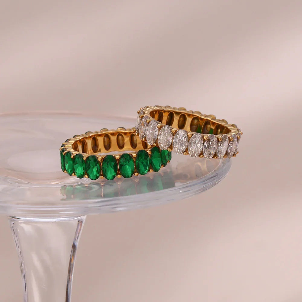 Amsterdam Diamond Simulant Gold Ring