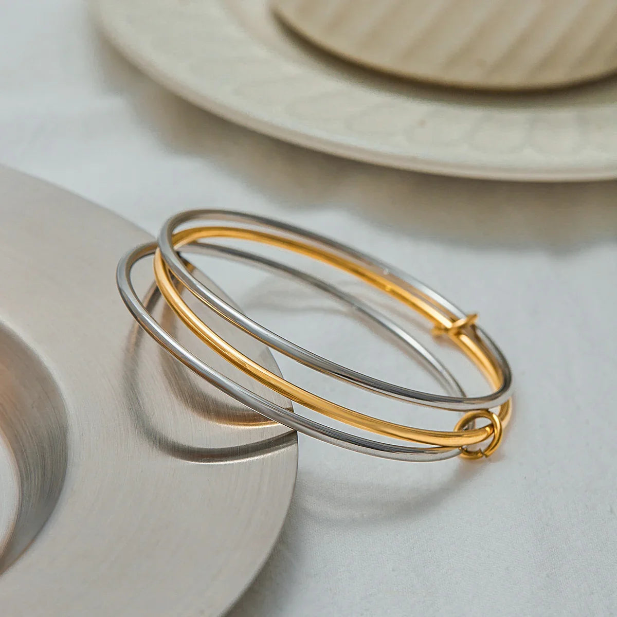 Fiona Two Tone Stacked Bracelet