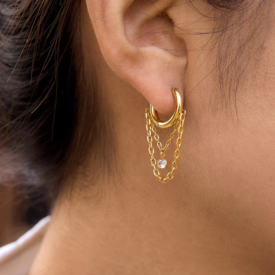 Muse Diamond Drop Hoops