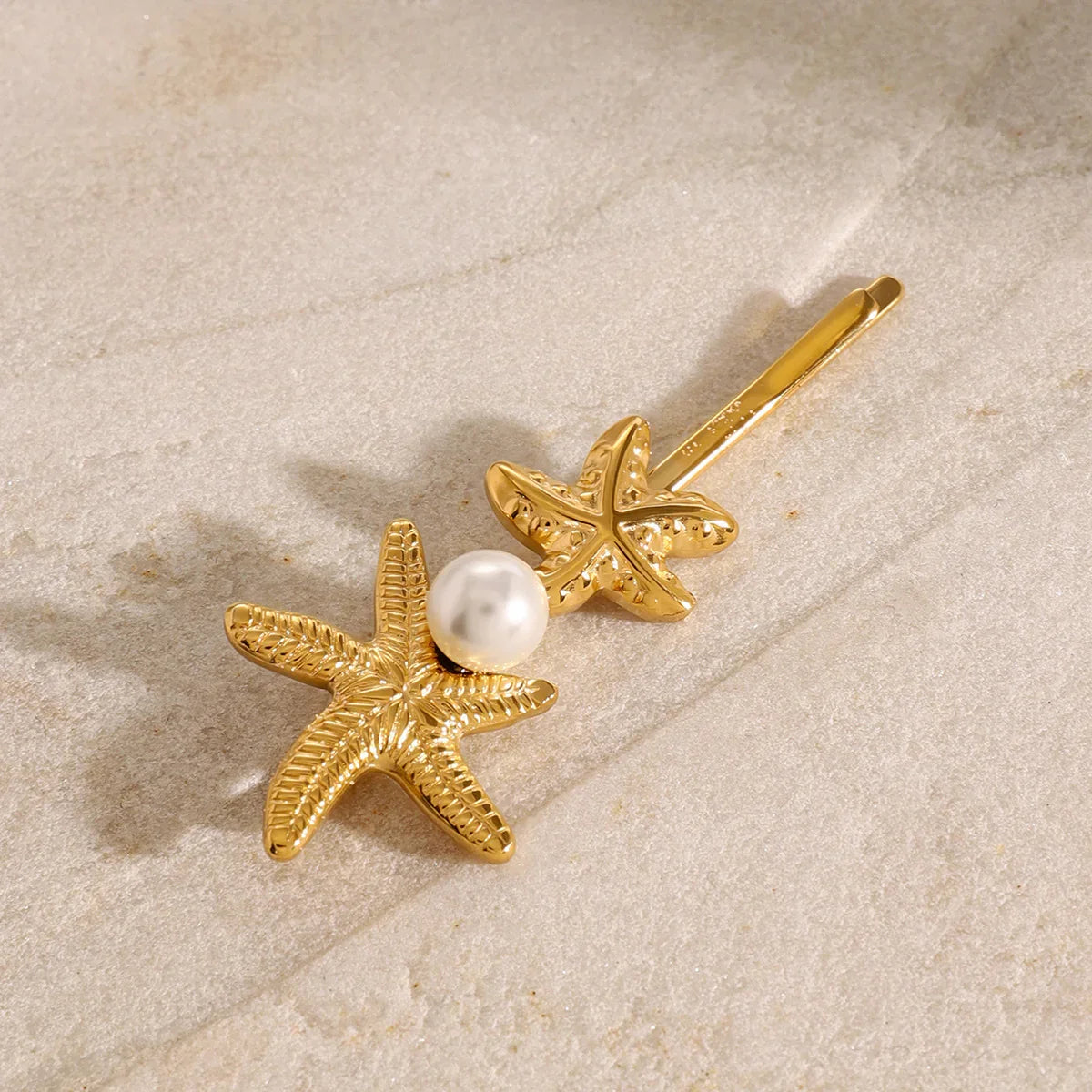 Geranium Starfish Freshwater Pearl French Pin